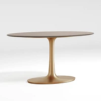 Nero 60" Oval Concrete Dining Table with Brass Base