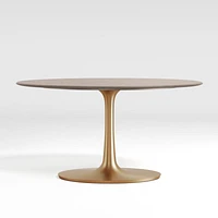 Nero 60" Oval Concrete Dining Table with Brass Base