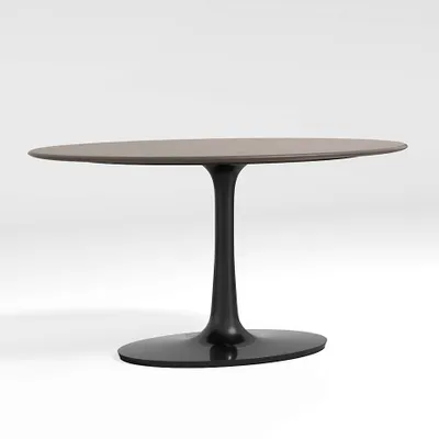 Nero Oval Concrete Top Table with Matte Black Base