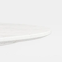 Nero 48" Round White Marble Dining Table with White Base