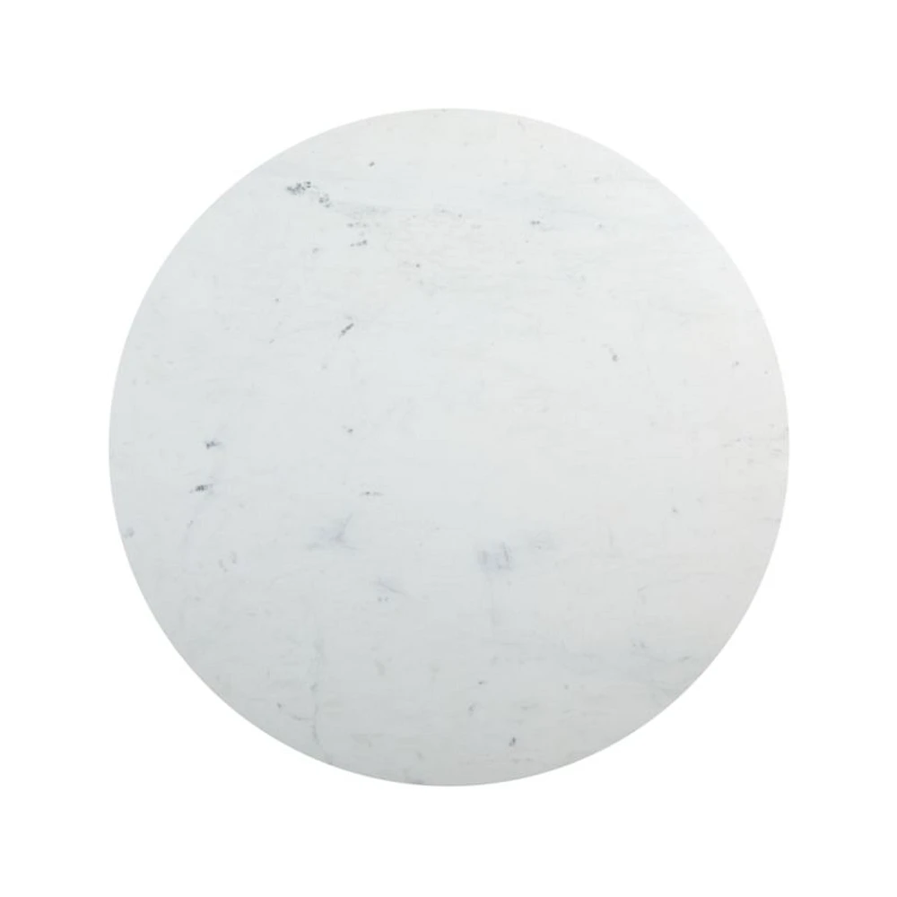 Nero 48" Round White Marble Dining Table with Matte Black Base