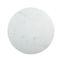 Nero 48" Round White Marble Dining Table with Matte Black Base