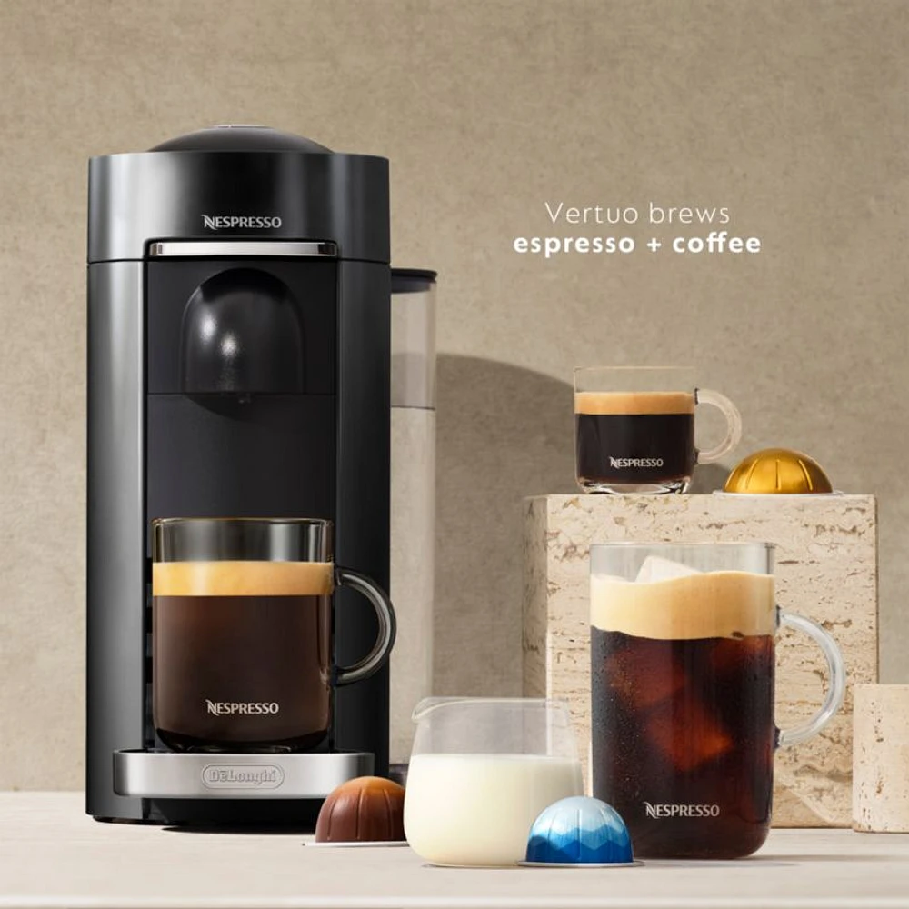 Nespresso ® by De'Longhi ® VertuoPlus Deluxe Espresso Machine with Aeroccino Frother