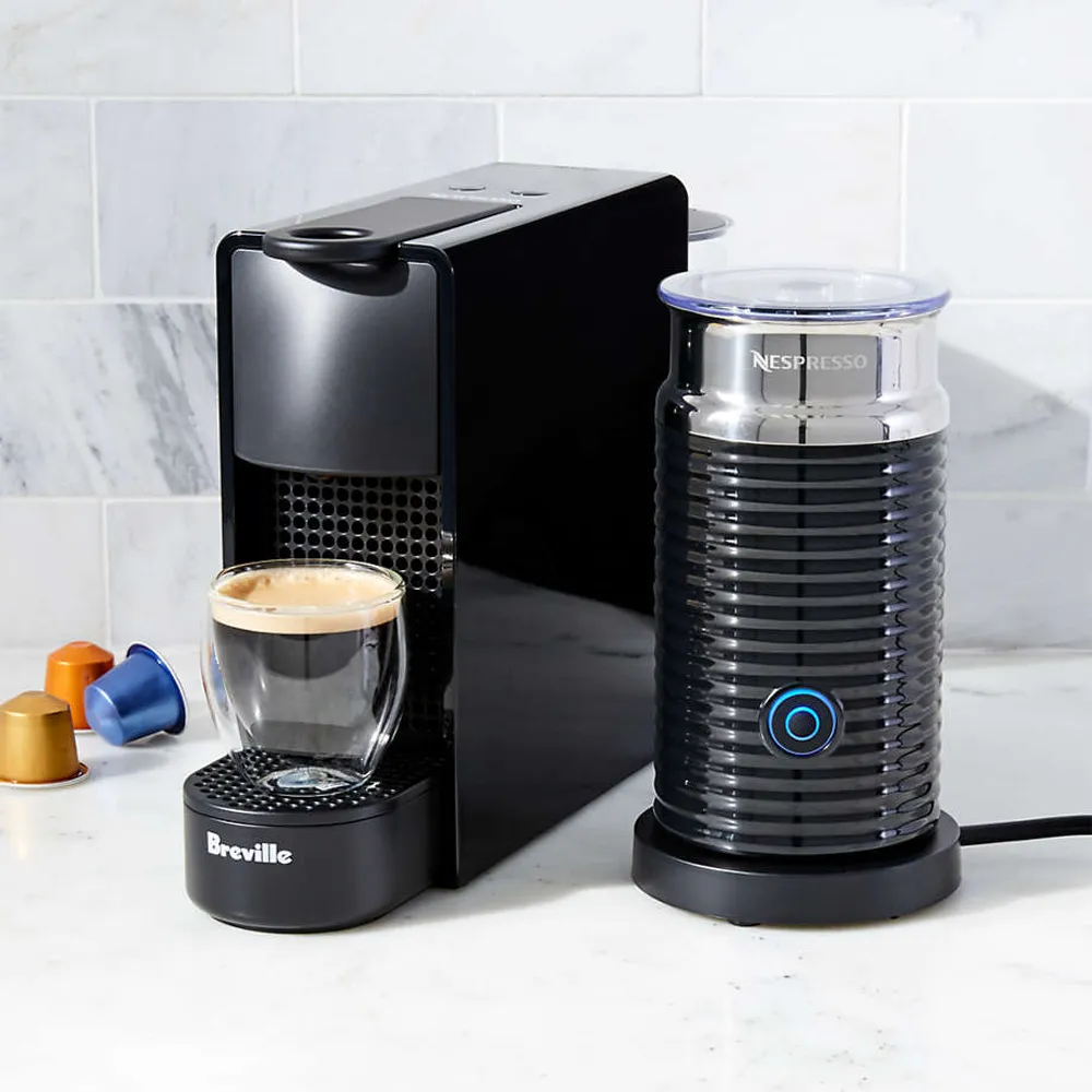 Crate&Barrel Nespresso ® by ® Essenza Black Mini Espresso Machine Bundle Square