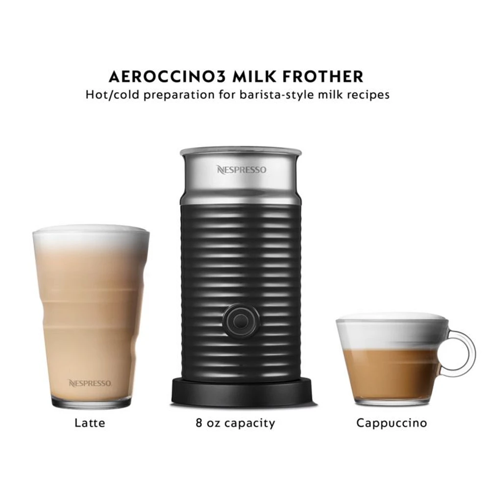 Nespresso ® by De'Longhi ® Vertuo Pop+ Deluxe Silver Espresso Machine with Aeroccino Frother