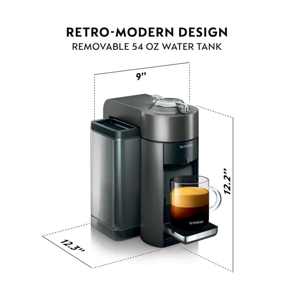 Nespresso ® by De'Longhi ® Graphite Metal Vertuo Coffee and Espresso Machine with Aeroccino Frother