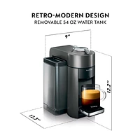 Nespresso ® by De'Longhi ® Graphite Metal Vertuo Coffee and Espresso Machine with Aeroccino Frother