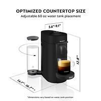 Nespresso ® by De'Longhi ® Matte Black VertuoPlus Coffee and Espresso Maker with Aeroccino Frother