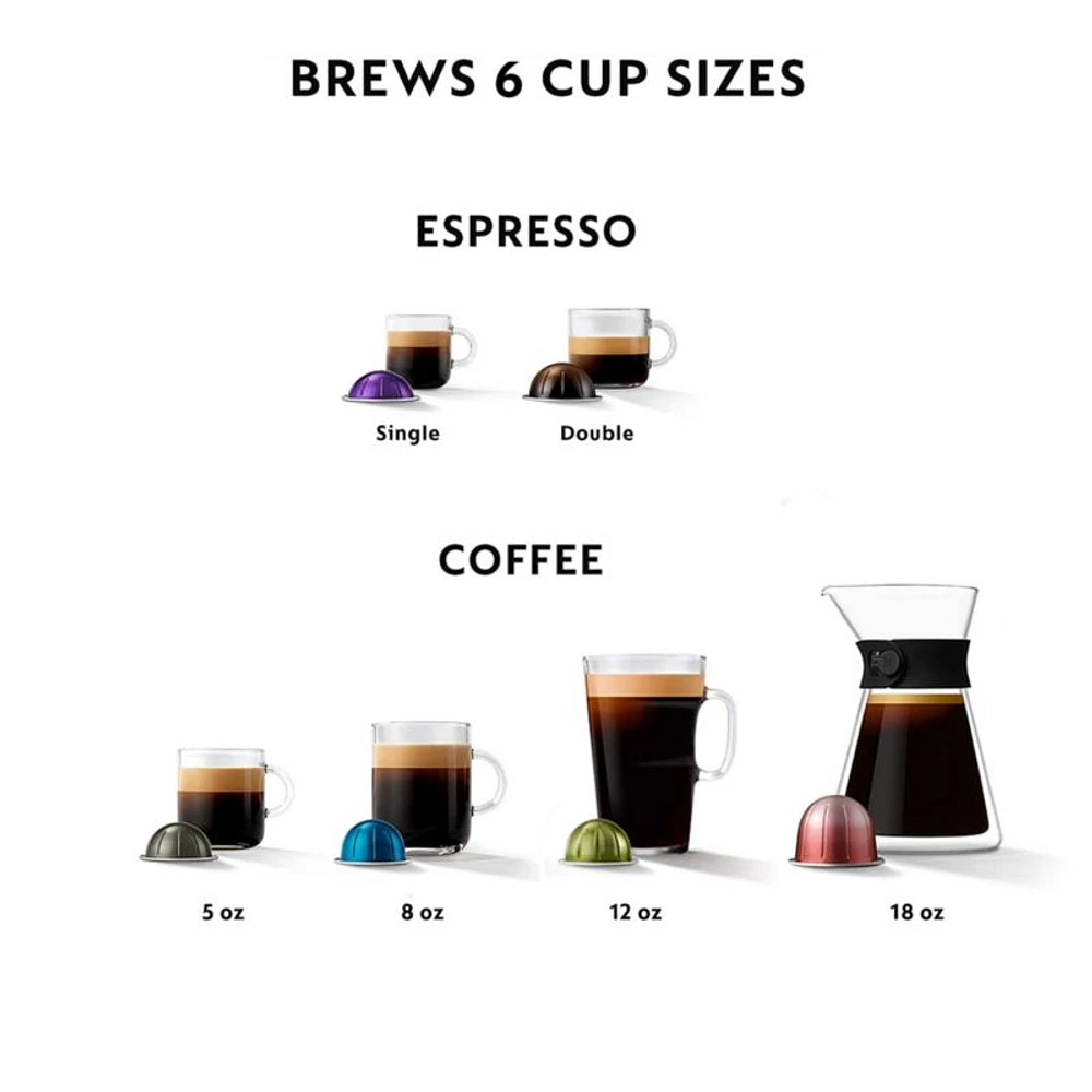 Nespresso ® Black Vertuo Lattissima Espresso Machine by De'Longhi ®