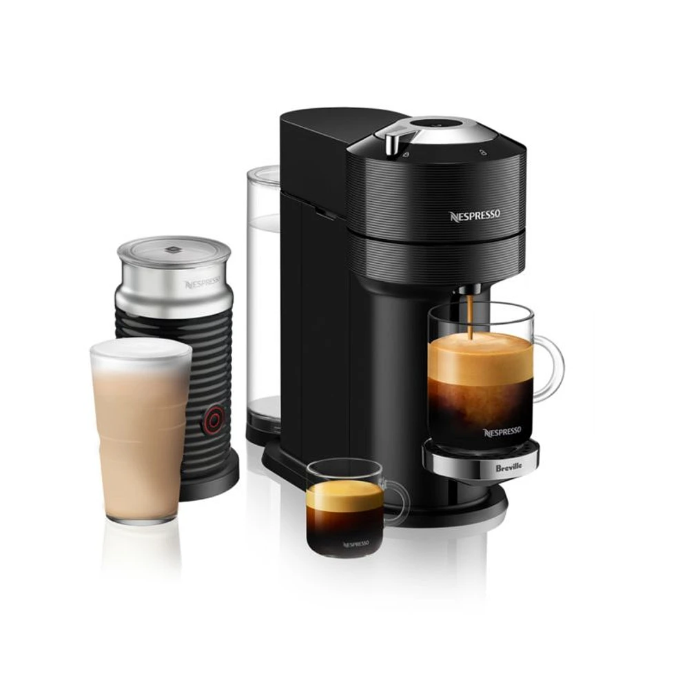 Nespresso ® by Breville ® Classic Black Vertuo Next Premium Coffee and Espresso Machine with Aeroccino Frother