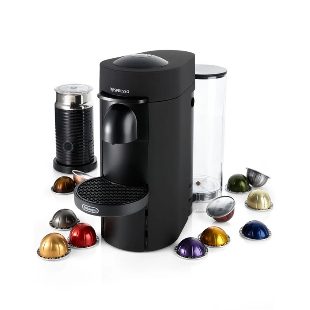 Nespresso ® by De'Longhi ® Matte Black VertuoPlus Coffee and Espresso Maker with Aeroccino Frother