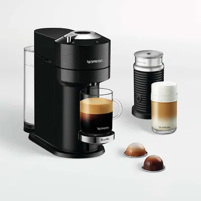 Nespresso ® by Breville ® Classic Black Vertuo Next Premium Coffee and Espresso Machine with Aeroccino Bundle