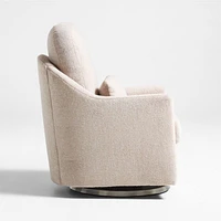 Nessa Light Brown Sherpa Nursery Swivel Glider with Silver Base