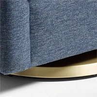 Nessa Navy Blue Nursery Swivel Glider with Gold Base