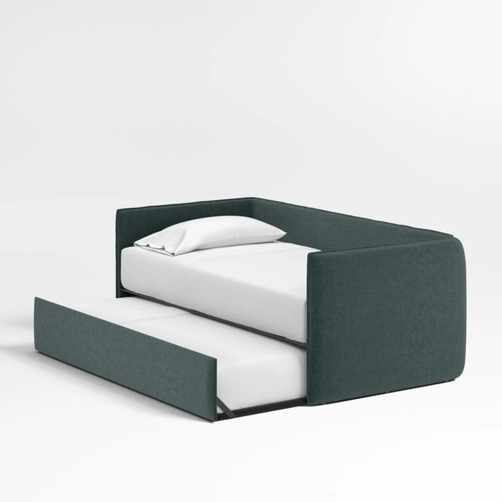 Noa Jungle Green Kids Twin Daybed with Storage and Trundle Bed