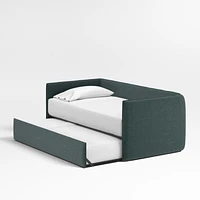 Noa Jungle Green Kids Twin Daybed with Storage and Trundle Bed