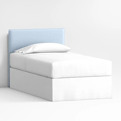 Noa Light Blue Upholstered Flange Kids Twin Headboard
