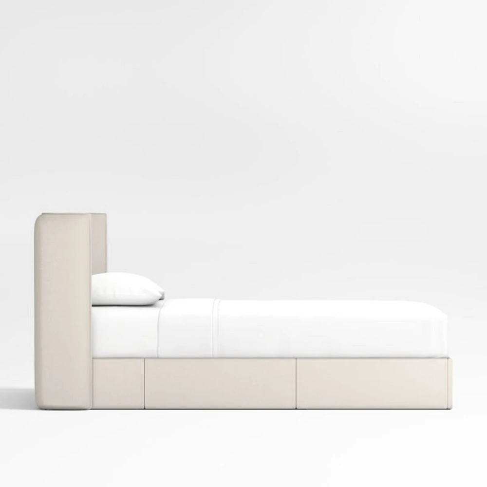 Noa Shelter Cream Upholstered Kids Twin Storage Bed
