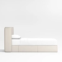 Noa Shelter Cream Upholstered Kids Twin Storage Bed