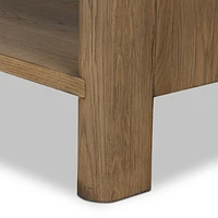 Noeline 84" Oak Wood Wide Storage Bookcase