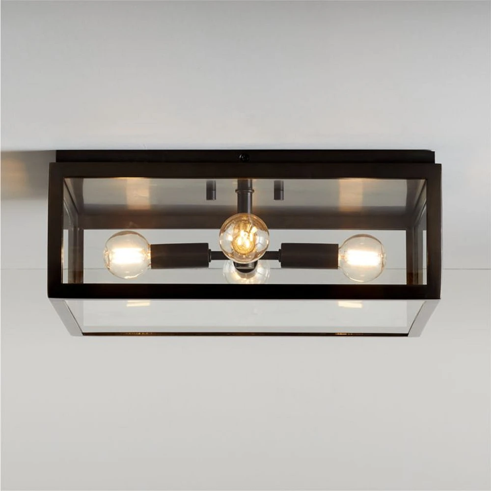 Nolan Black Square Flush Mount Light