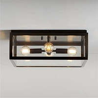 Nolan Black Square Flush Mount Light