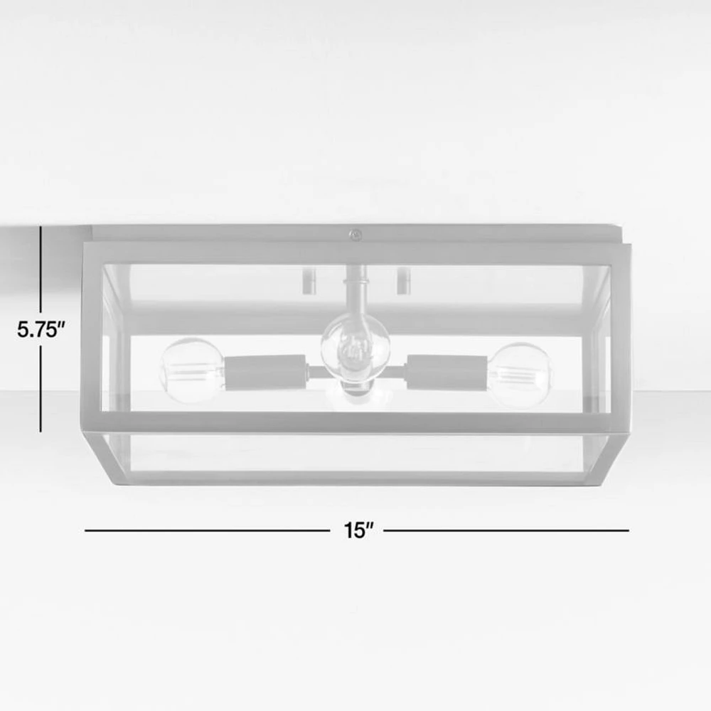 Nolan Black Square Flush Mount Light