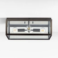 Nolan Black Square Flush Mount Light
