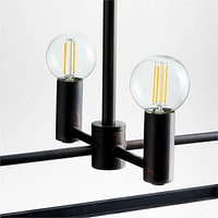Nolan 6-Light Black Rectangular Chandelier