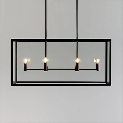 Nolan 6-Light Black Rectangular Chandelier