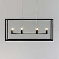 Nolan 6-Light Black Rectangular Chandelier