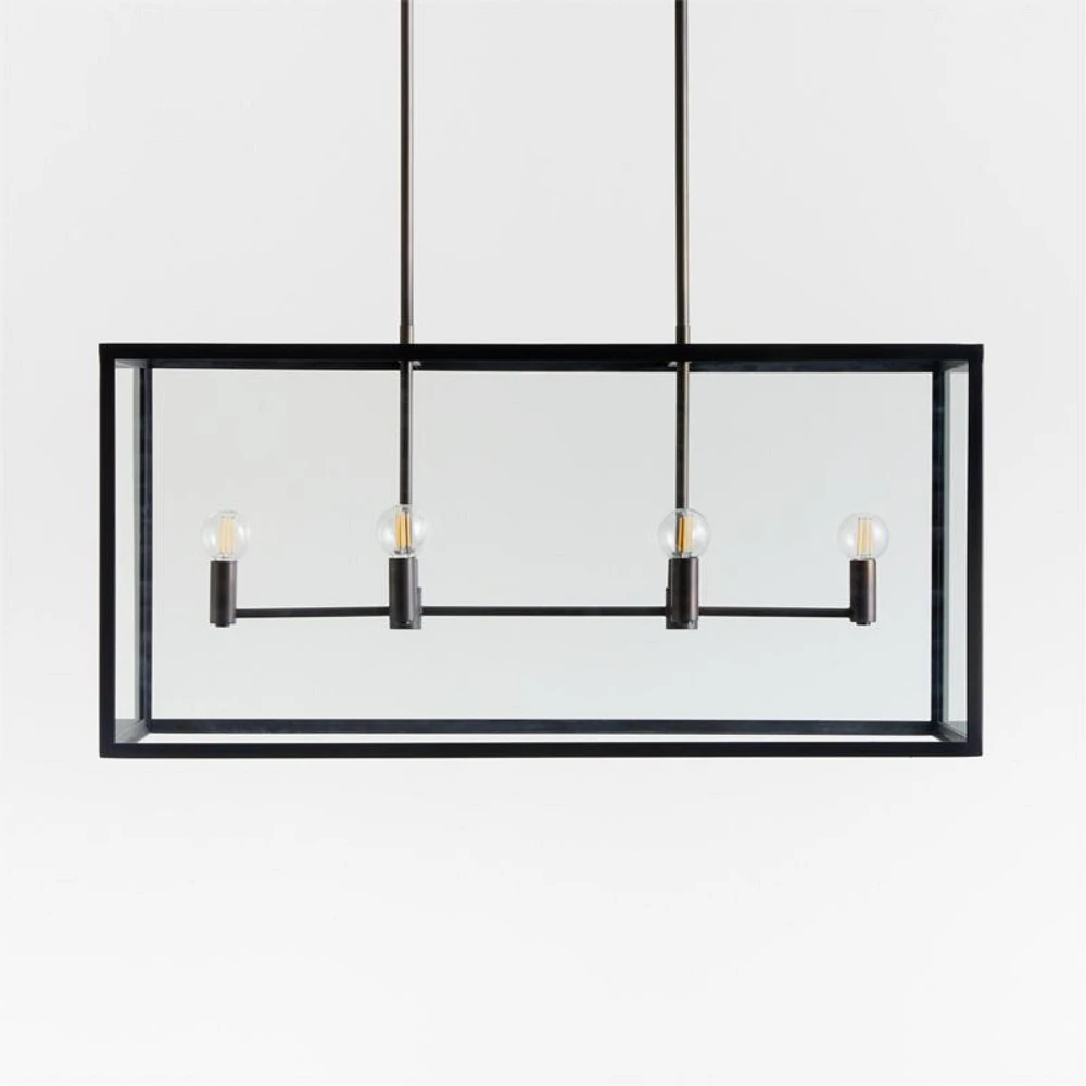 Nolan 6-Light Black Rectangular Chandelier