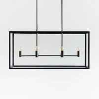 Nolan 6-Light Black Rectangular Chandelier