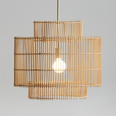 Noon Small Natural Wicker Pendant Light by Leanne Ford