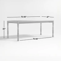 Norin 75"-95" Ebonized Oak Wood Extendable Dining Table