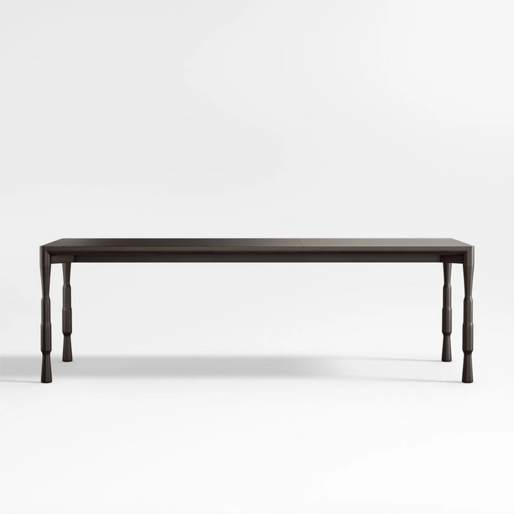 Norin 75"-95" Ebonized Oak Wood Extendable Dining Table