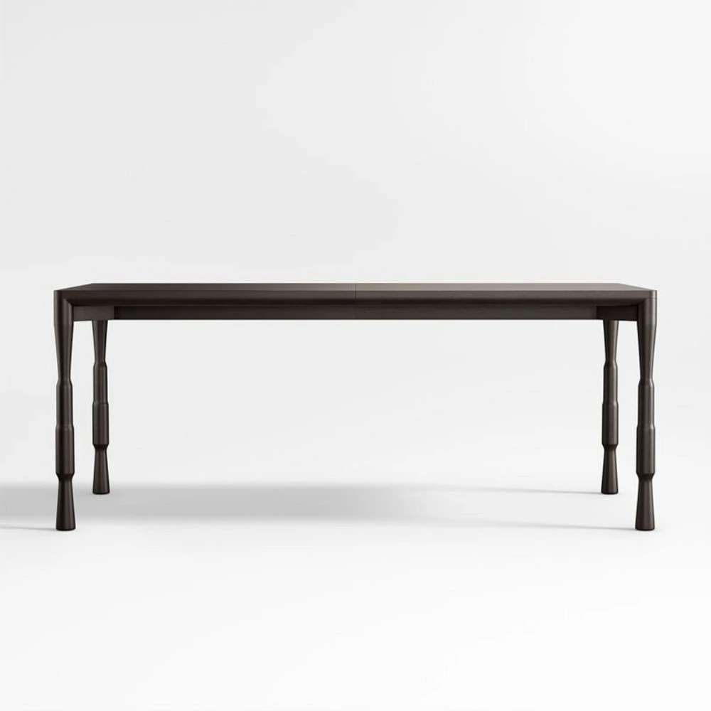 Norin 75"-95" Ebonized Oak Wood Extendable Dining Table