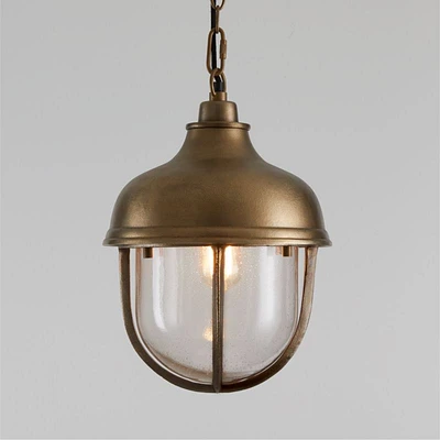 North Small Brass Cage Pendant Light by Leanne Ford