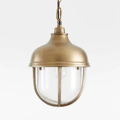 North Small Brass Cage Pendant Light by Leanne Ford