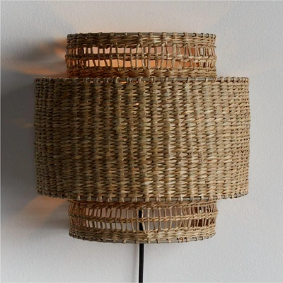 Nossa Natural Woven Plug In Wall Sconce Light