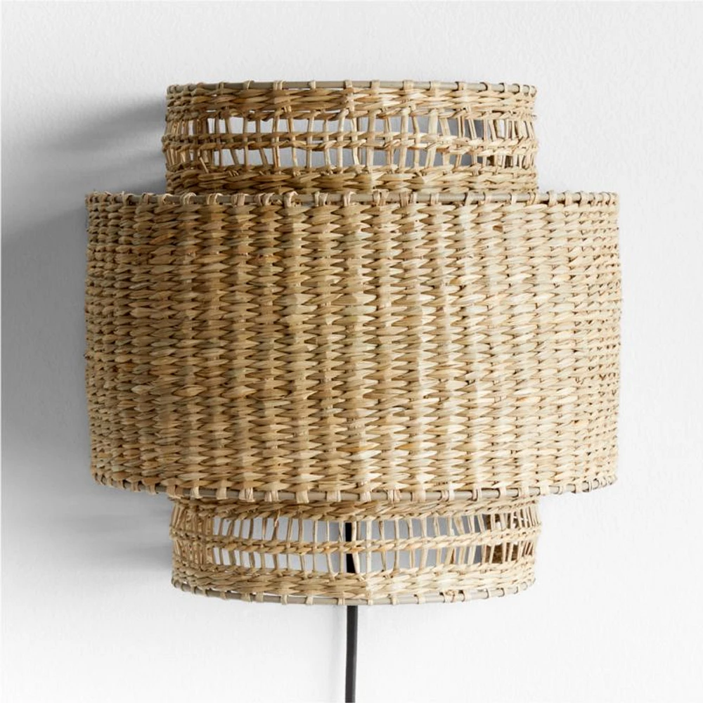 Nossa Natural Woven Plug In Wall Sconce Light