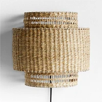 Nossa Natural Woven Plug In Wall Sconce Light