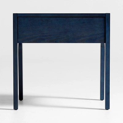 Nova Indigo Dyed Ash Wood Kids Nightstand with Drawer