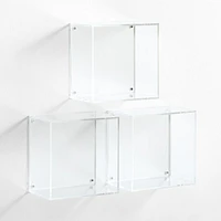 Now You See It Clear Acrylic Floating Cube Shelf, Set of 3