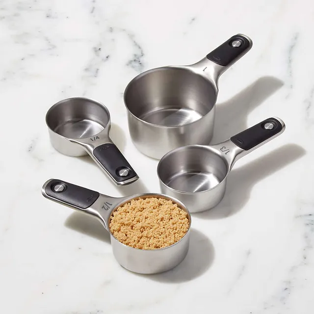 Beechwood and Stainless Steel Measuring Cups and Spoons