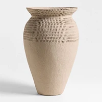 Oaxaca Large Taupe Cotton Mache Vase 20"