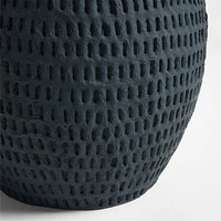 Oaxaca Tall Black Cotton Mache Vase 16"