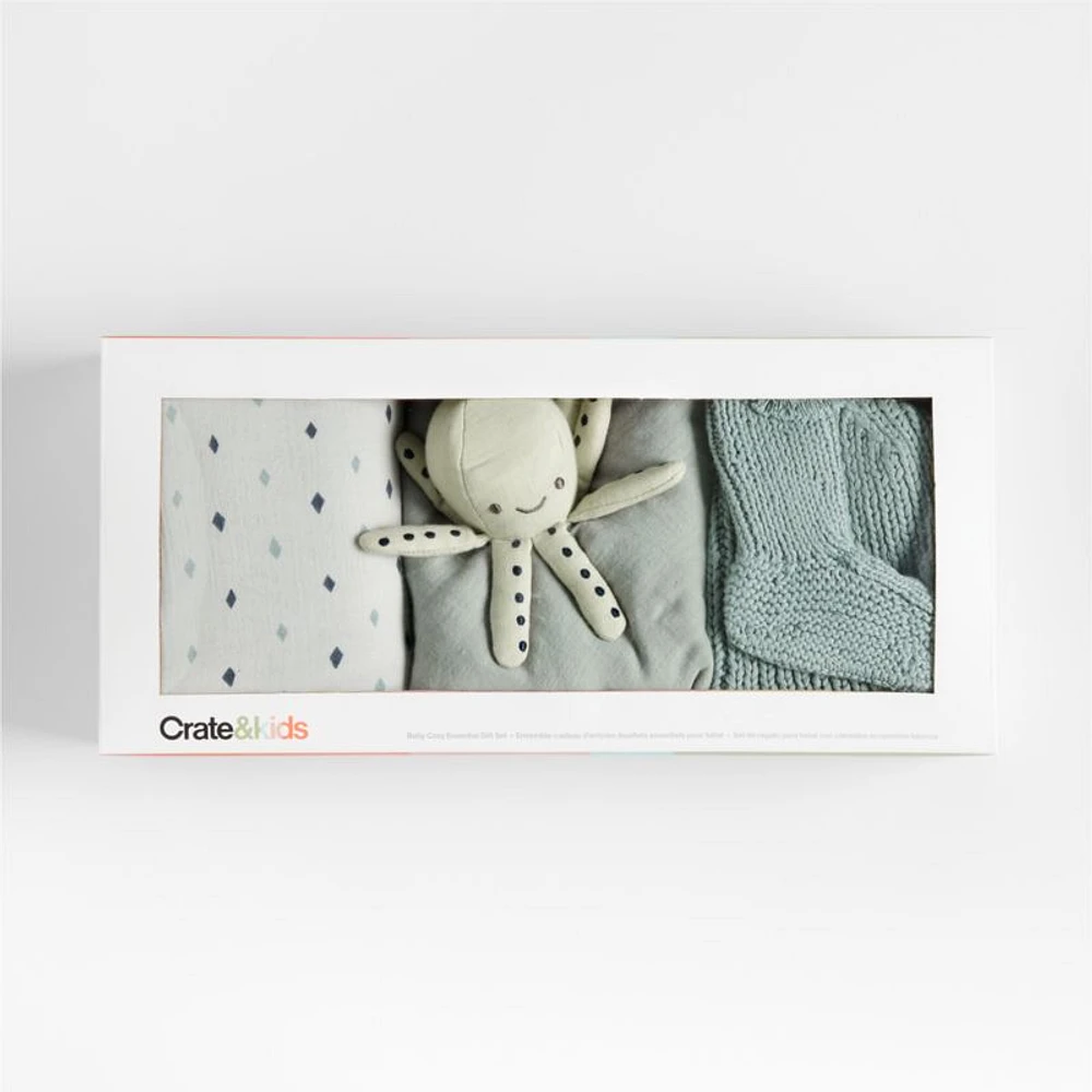 Octopus 4-Piece Organic Baby Swaddle Gift Set