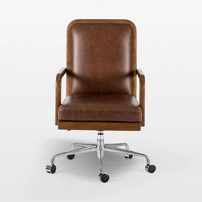 Ogden Sienna Brown Wood Desk Chair