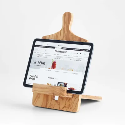 Olivewood Cookbook and Tablet Stand